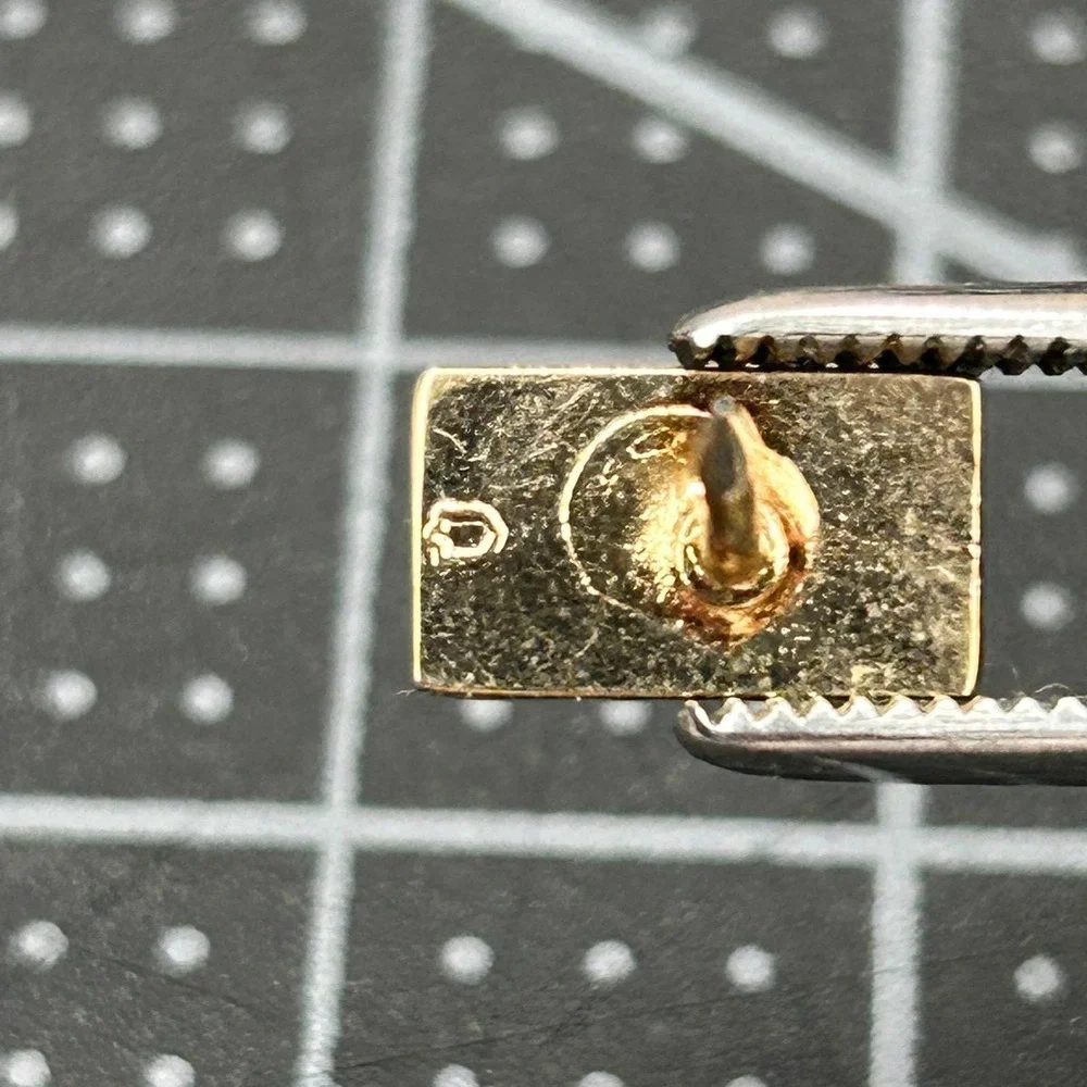Vintage Hickok USA Mens Gold Tone Brushed Geometric Cufflinks‎ and Tie Tac Set